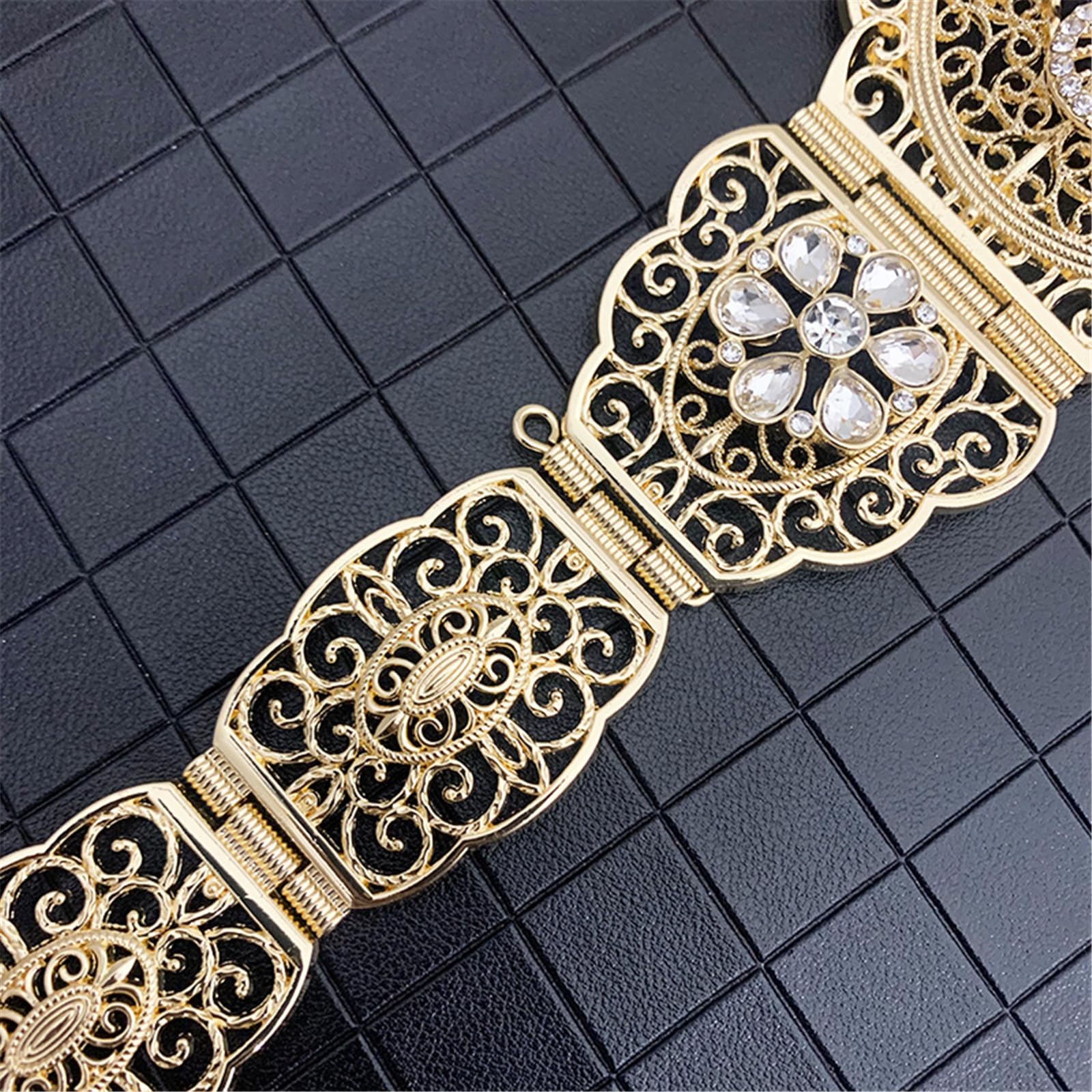 Elegante Strass Cintura abbellita Abito da Sera di Lusso Cintura Per Feste E Quotidiano Vita Versatile Indossare
