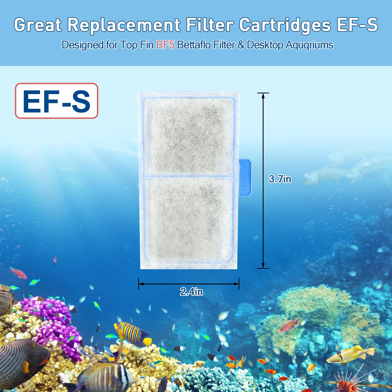 Paquete de 12 cartuchos de filtro de repuesto compatibles con TOP FIN EF-S Element y BF5 BETTAFLO