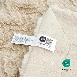 Cozy Bliss Faux Fur Textured Throw Blanket for Bed Super Soft Fuzzy Couch Blanket Gift for Women Premium 3D Ribbed Jacquard All Season Use Khaki Beige Zigzag 60"*80"
