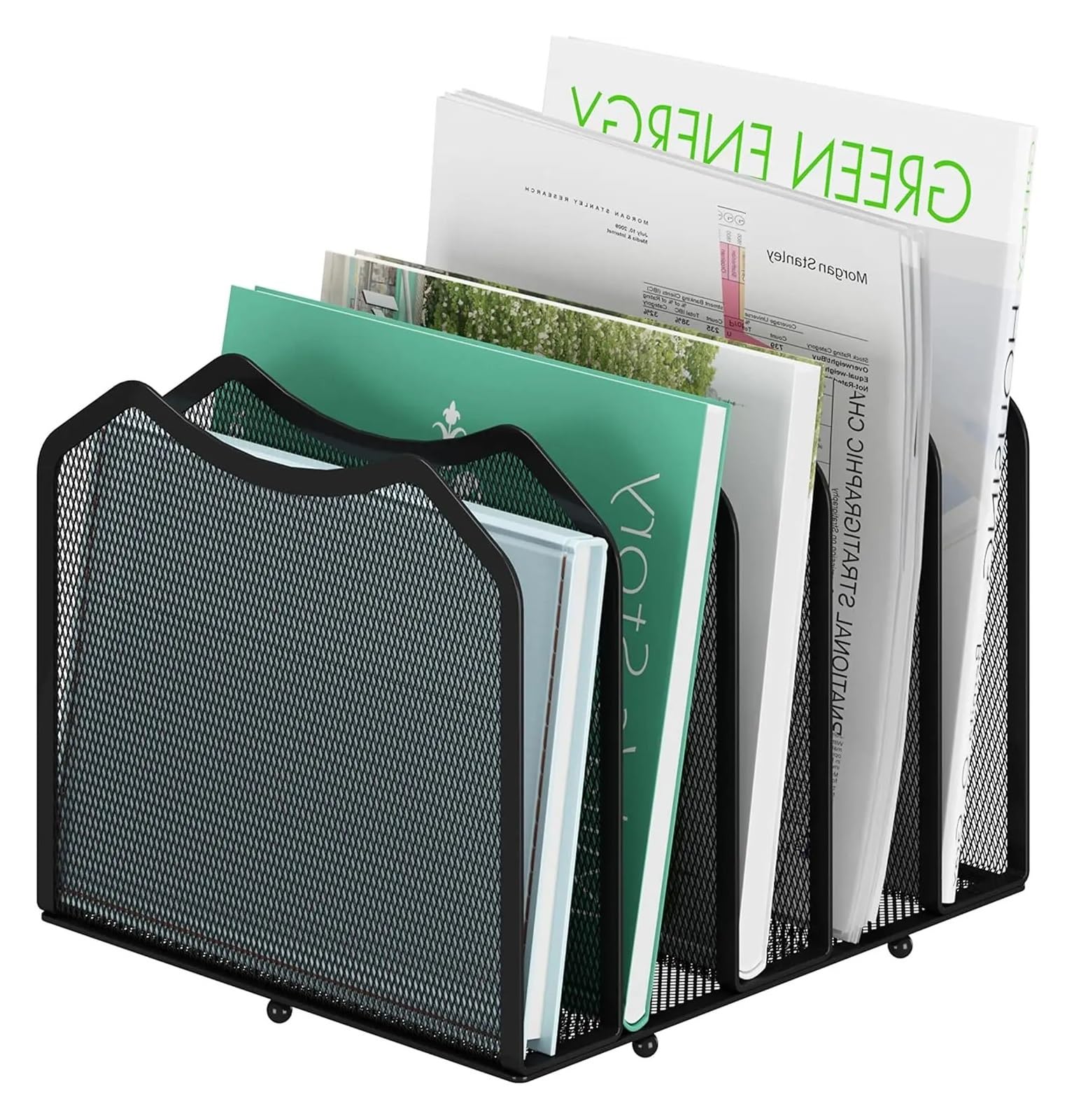 Stehsammler 5-teiliger Mesh-Desktop-Dateisortierer for Bücher und Dokumente im Büro