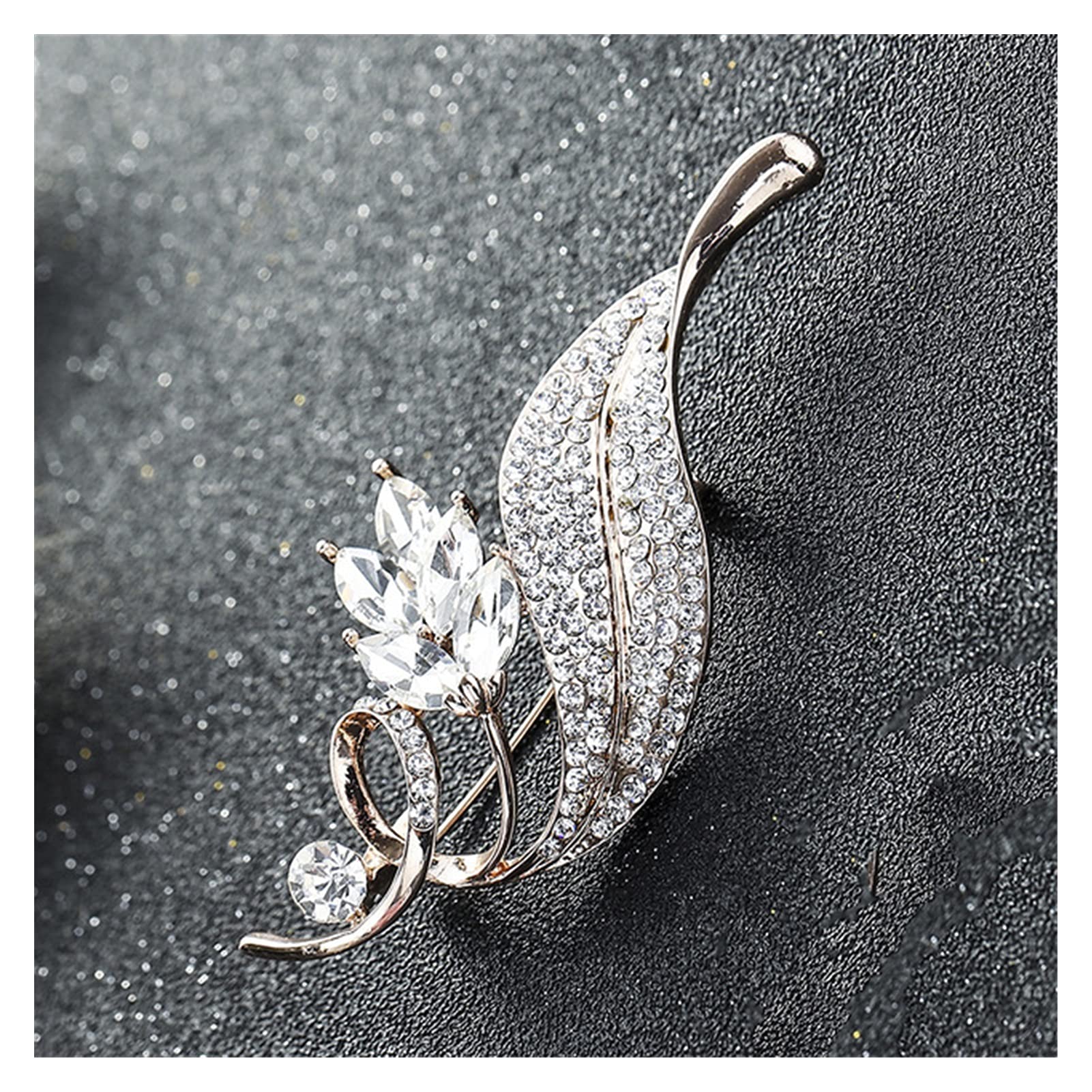 WXKAGF Spilla Femminile Blu Bianca con zirconi Spille per Gioielli in Oro Color Argento per Le Donne Accessori per Cappotti con Spille a Fiori Carini