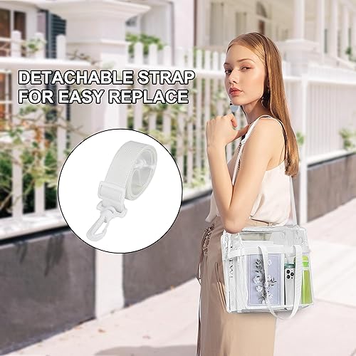 Vista 288 de Oraben Bolsa transparente transparente aprobada para estadios de 12 x 6 x 12 pulgadas, bolsa de estadio para trabajo, juegos deportivos, gimnasio