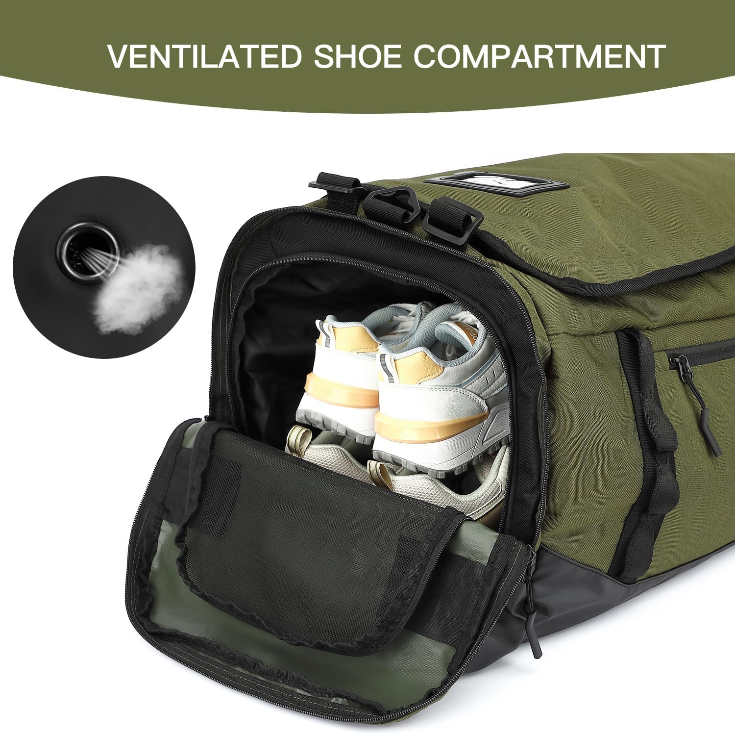 Grote Reizen Duffle Bag Lichtgewicht Sport Gym Plunjezak, Sport Gym Holdall Rugzak Reizen Duffel Weekend Overnachting Duffle Bag, Grijs