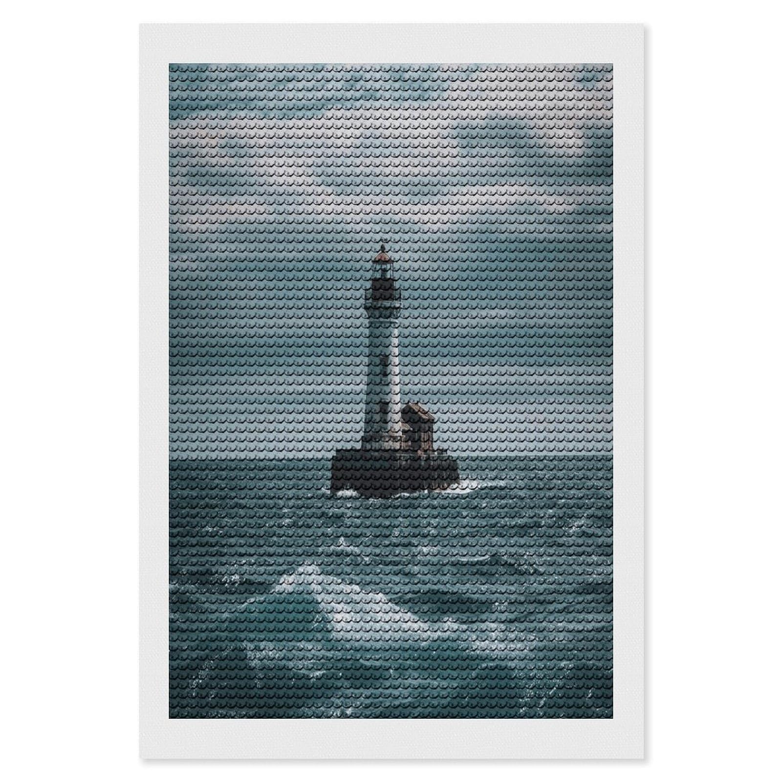 VstaDank Lighthouse Ocean Diamond Painting Kits Exquisite DIY Full Round Drill Diamond Dots Painting for Adults Beginner Diamond Photo Paint with Diamond Picture Art Wall Decor 8"x12"