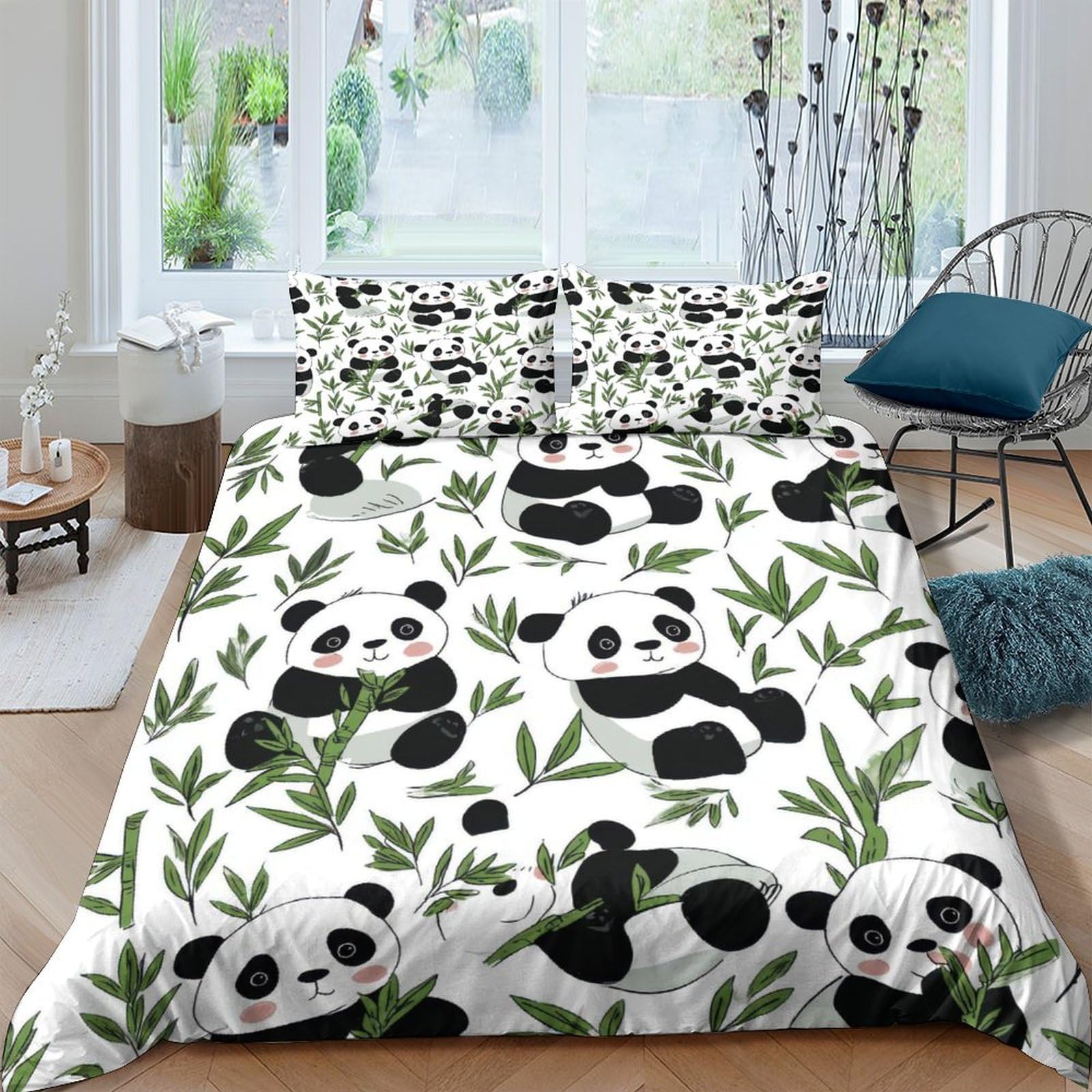 Ctjqhvkz Style-7 3D Printed Panda Bamboo Fitted Sheet Microfiber Soft Anti-Slip Animal Mattress Cover For Bedroom Guest Room Dorm Decor Single（135X200cm）