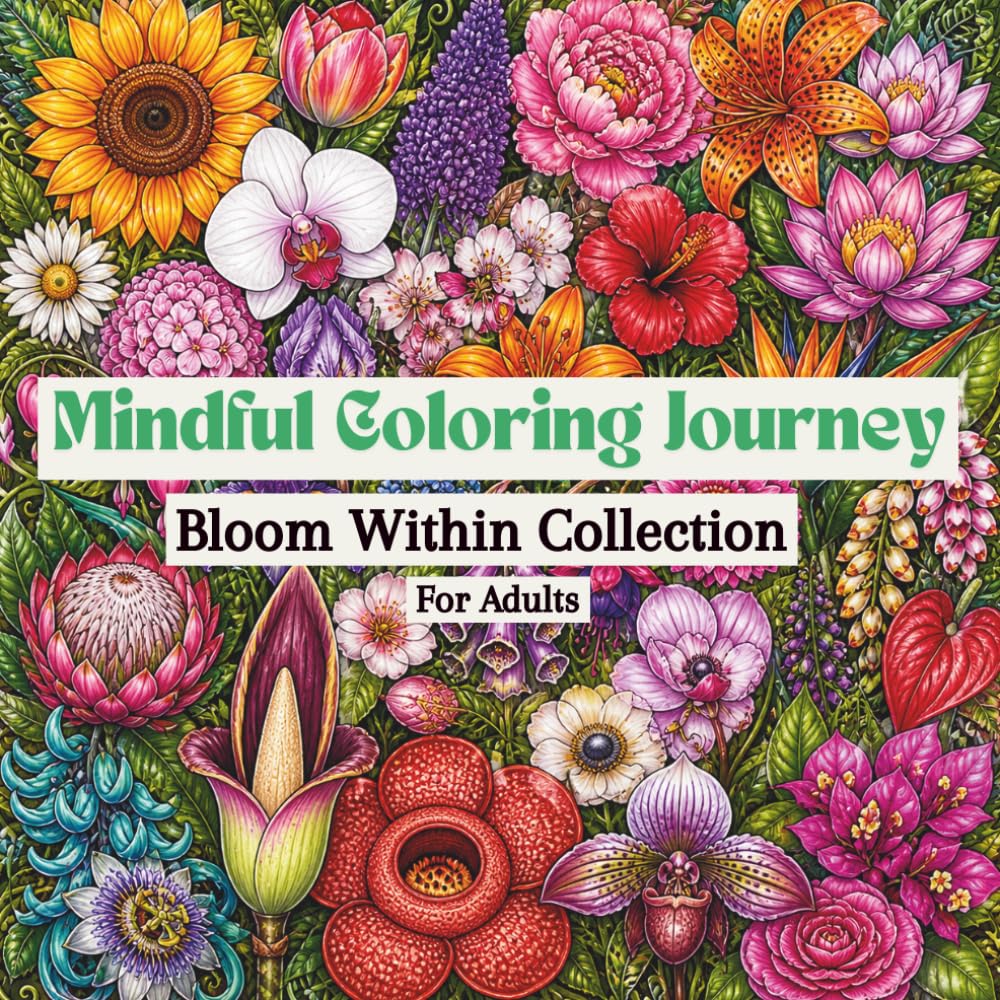 Bloom Within Collection: A Mindful Coloring Journey for Adults