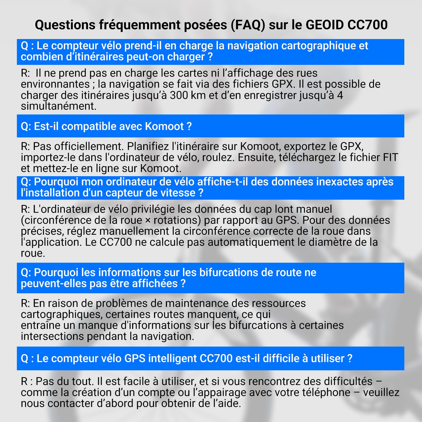 GEOID CC700 GPS Compteur Velo sans Fil avec Grand Écran Couleur 2,8 Pouces – Compteur Vélo GPS avec Navigation par Itinéraire, Ant+ & Bluetooth, IPX7 Étanche, Autonomie 15-25H