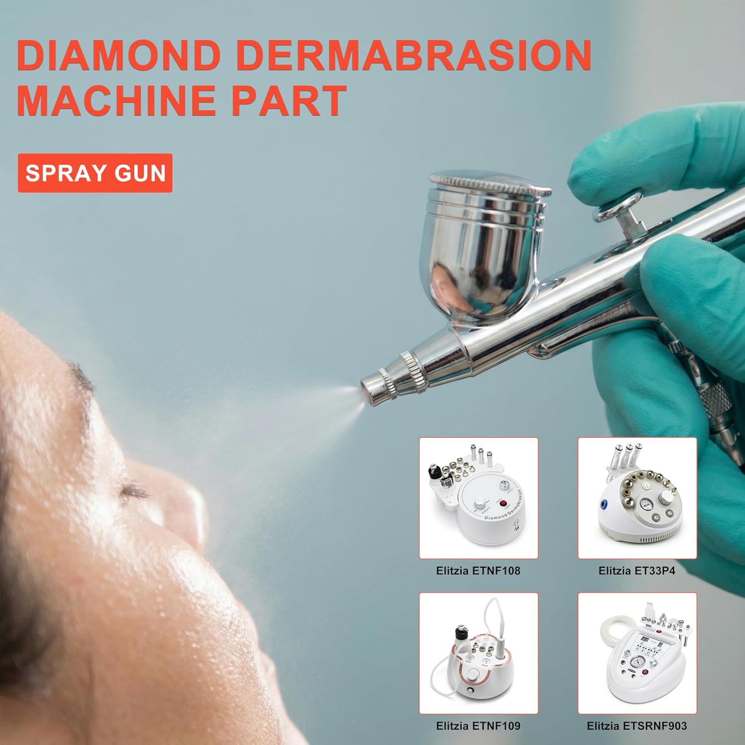 Facial Care Tools Face Mist Mini Airbrush Oxygen Spray Gun for Oxygen Beauty Machine Elitzia ETS104