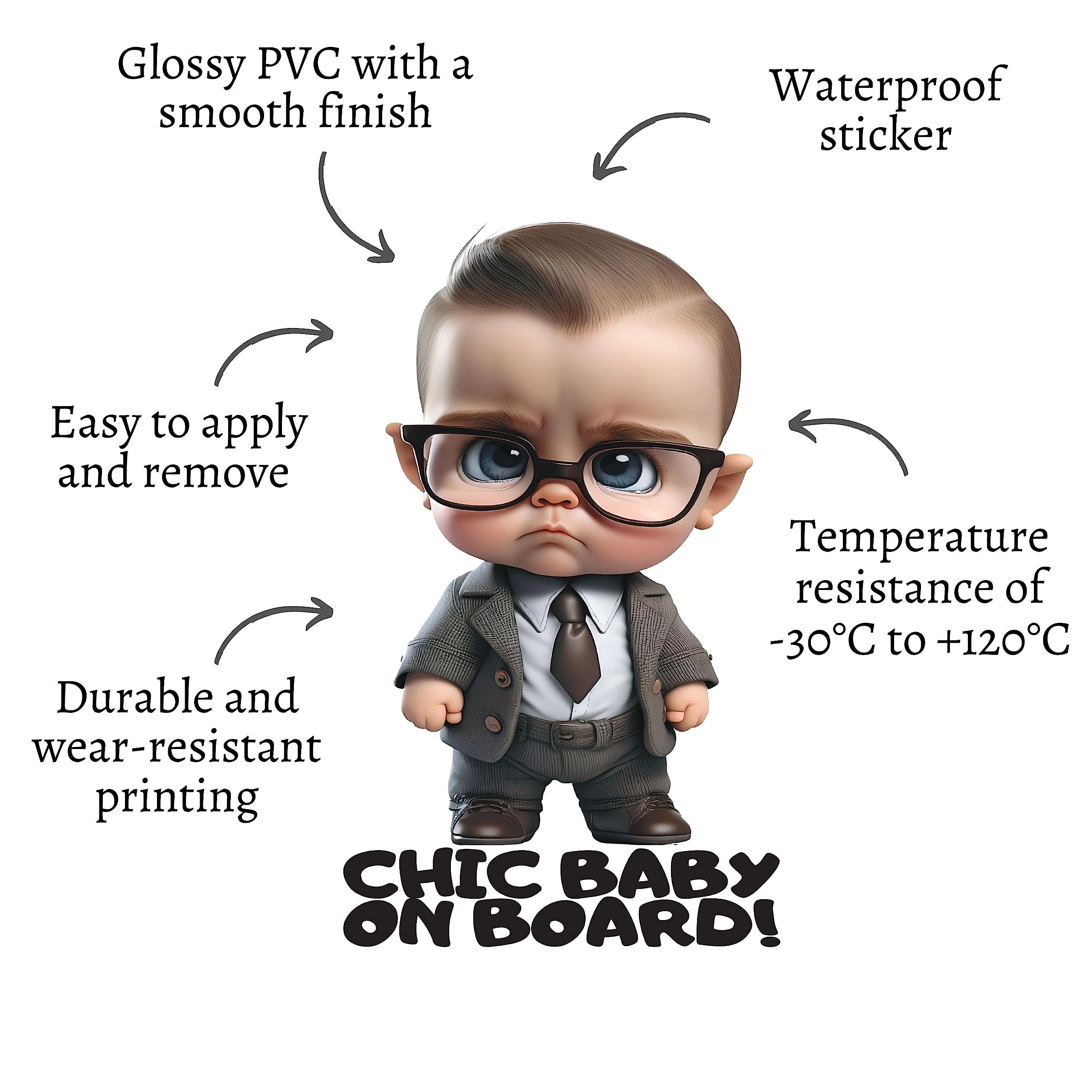 Baby Boss On Board Car Decal - Cute And Funny Baby In Car Decal For - Foto 2