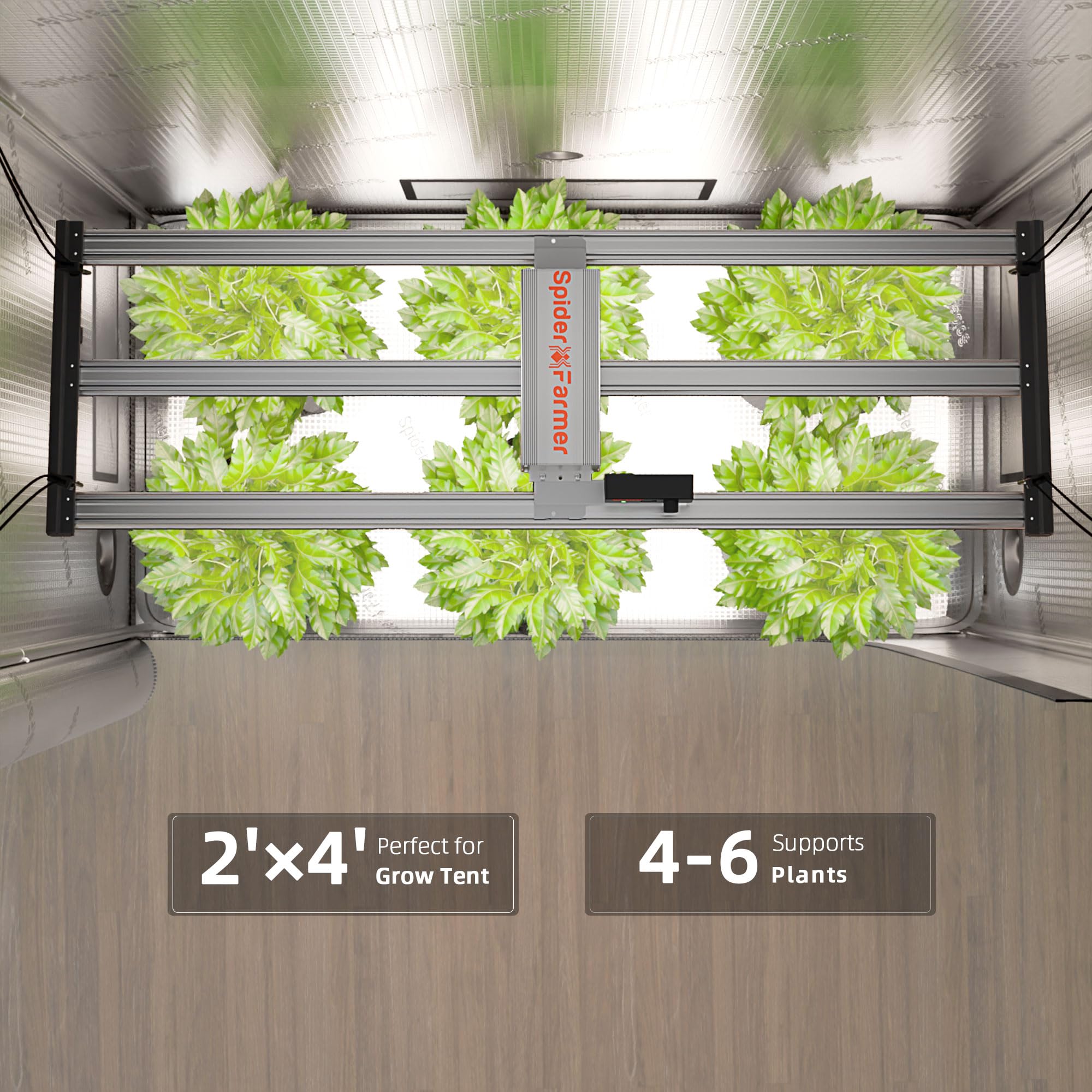 Spider Farmer G4500 Luz de Crecimiento Led 320w, Control Remoto por App, Bridgelux diodes, Led Luz de Crecimiento de Espectro Completo, para tienda de cultivo de 140x70 cm