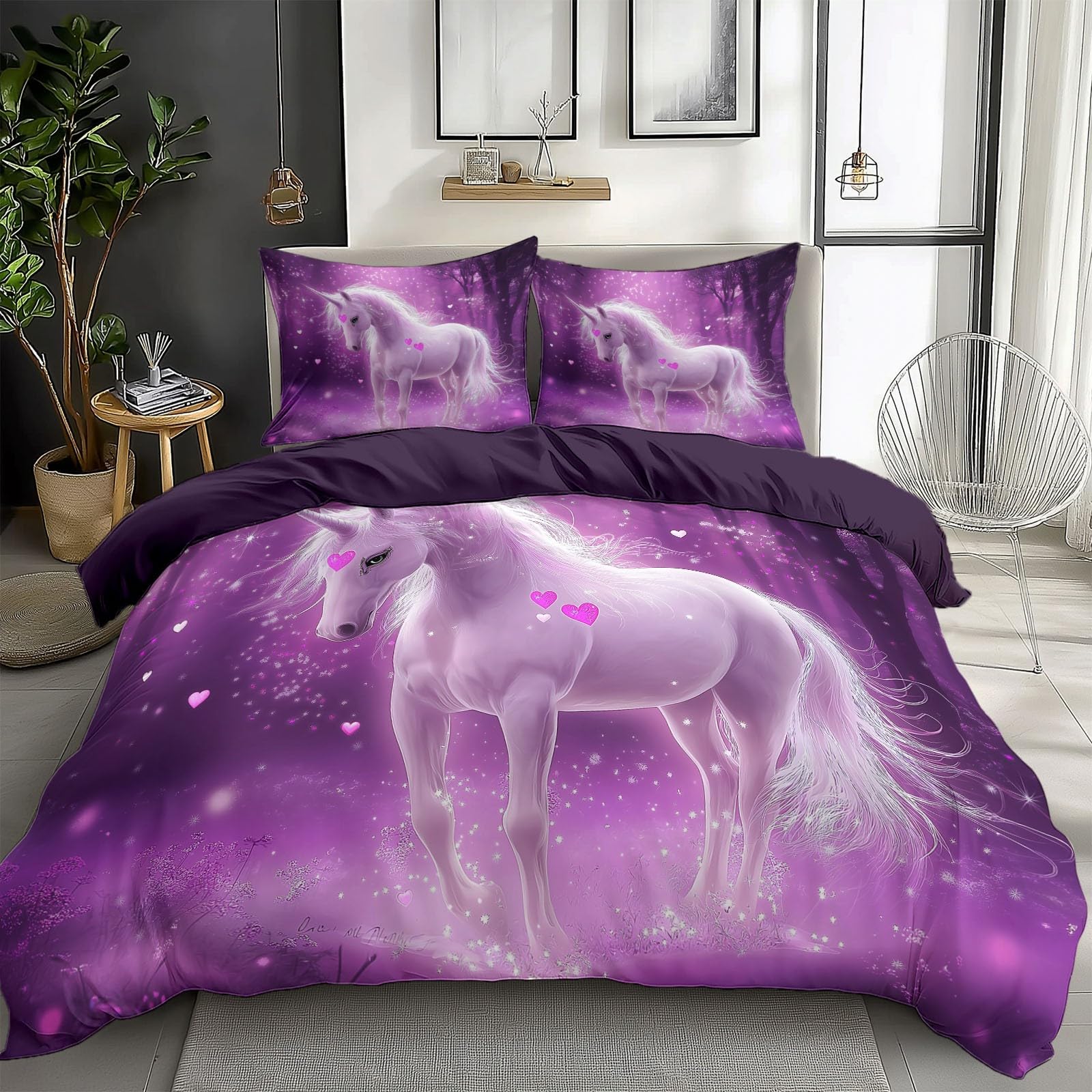 Housse couette 160x200 cm fermeture éclair pour lit facile à faire