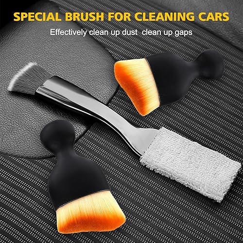 Miniatura 6 de TUTUDOW 3 cepillos de polvo para interior del automóvil, cepillo para detallar el automóvil, cerdas suaves, herramienta para limpiar paneles (1