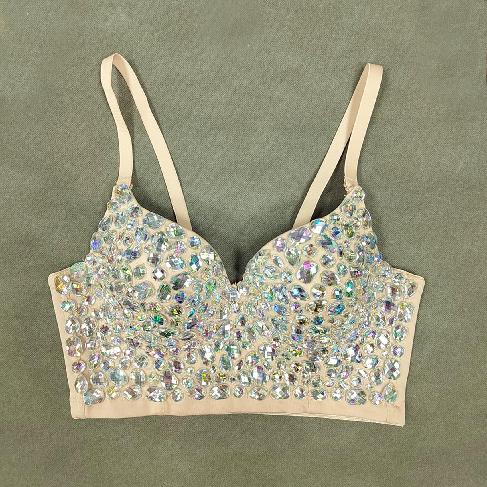Corset à paillettes pour femme - Bustier - Haut court - Pour fête de mariage