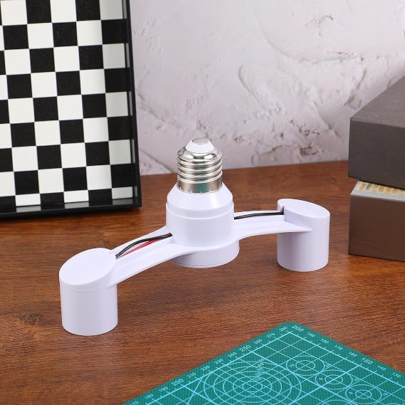 TEHAUX E27 Light Socket Splitter, 1 to 2 Dual Bulb Adapter, White