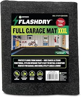 FLASHDRY Garage Floor Mat XXXL 17'x7'4" - Extra Large Waterproof Oil Spill Mat Under Car - Durable Absorbent Garage Rug Protects Floors from Spills, Oil Leaks, Tire Marks - Easy Clean, Customizable