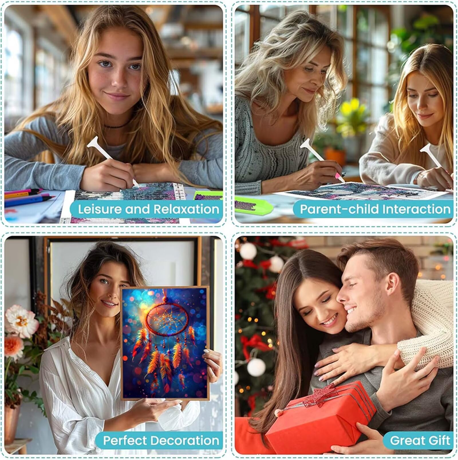 Diamond Painting Erwachsene Feder Diamant Painting Bilder Traumfänger Diamant Paintings Kinder 80x110cm, DIY Diamanten Malerei Stickerei Kreuzstich Bastelset, Zimmer Deko, Geschenk Mädchen 6X-944