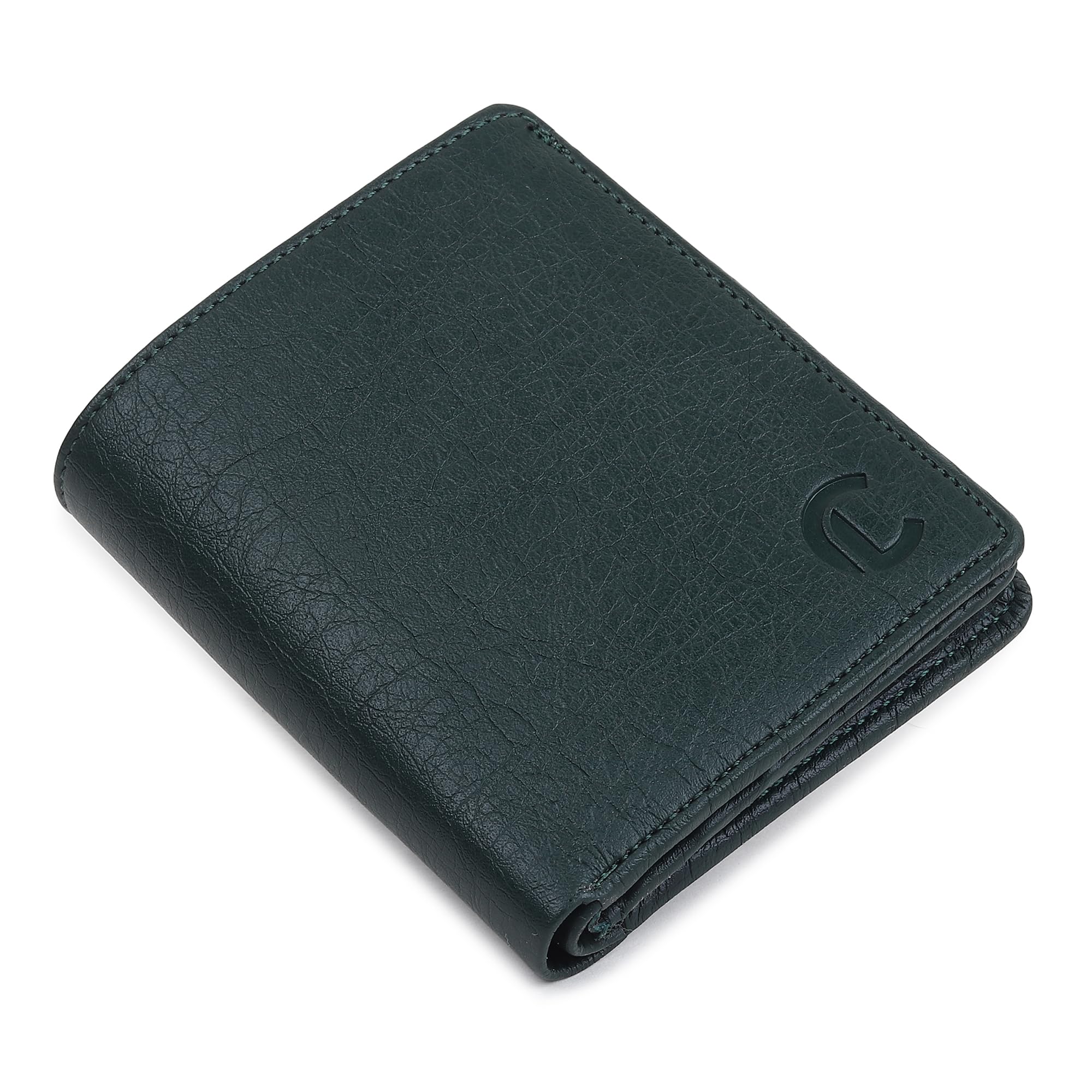 craft line Men's Leather Bifold Wallet,Wallet for Men, Dark Green, 6 Card Slots, Classic Design-picture-0