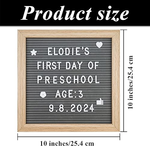 Miniatura 2 de C Crystal Lemon - Tablero de fieltro para letras, 10 x 10 pulgadas, tablero de madera para mensajes intercambiables, marco de madera, montaje en Gris