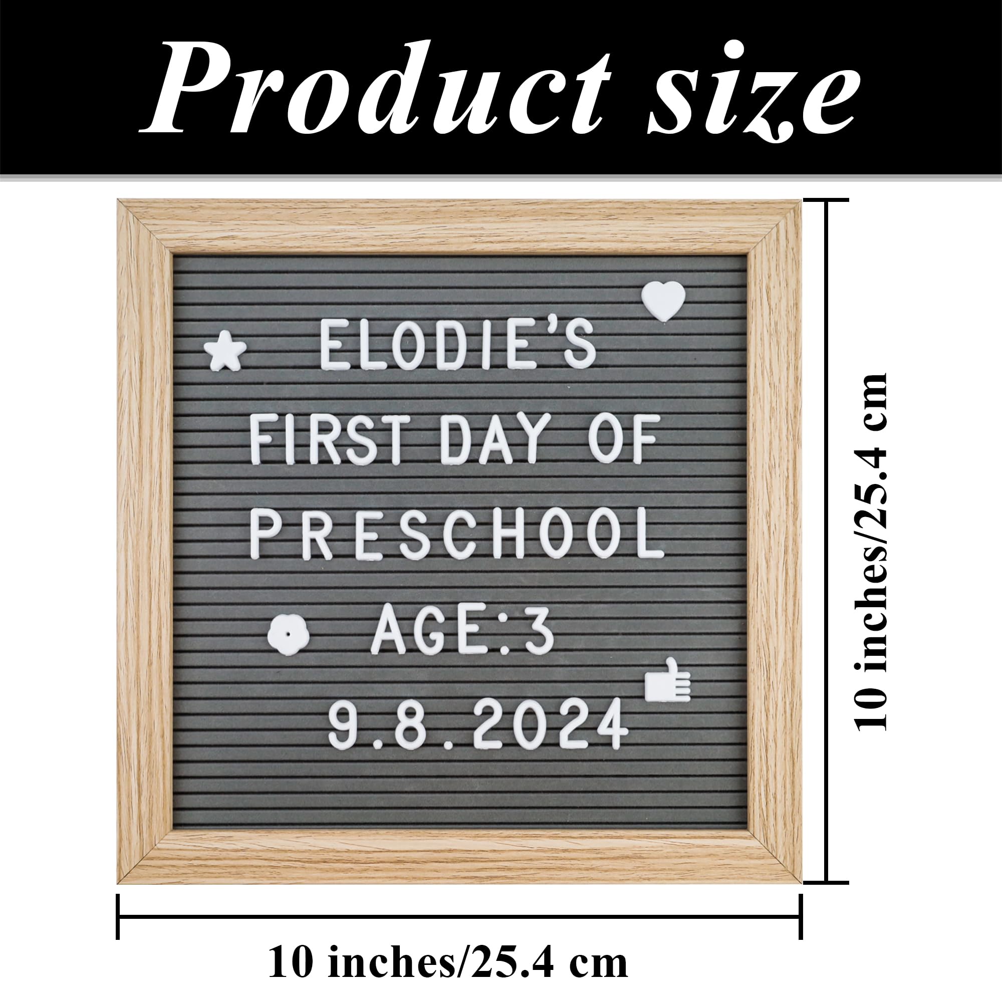 Changeable Letter Board in feltro con espositore Gray