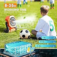 Vista 4 de Ausic Ventiladores portátiles de niebla para campamento, [máximo 35 horas de funcionamiento] Ventilador de refrigeración al aire libre para patios