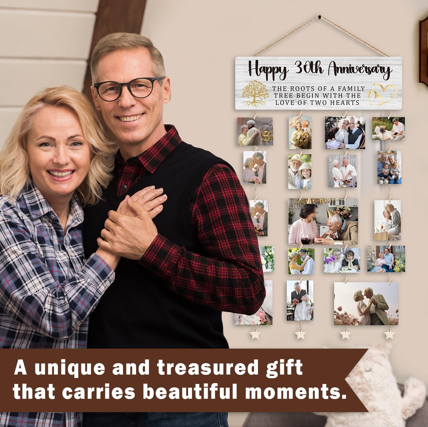 Lacama Mothers Day Gifts for Wife, 30th Anniversary Photo Frames Gifts, Anniversary Photo Frames gift for couple husband wife women him her, Couple Picture Frame for Engagement New Homeowners Family image 3