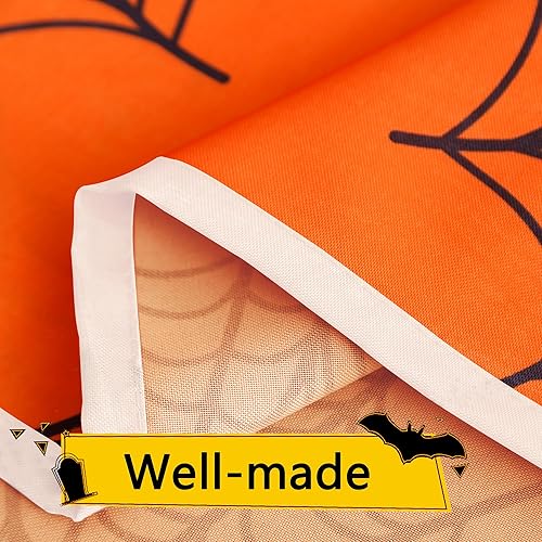 Miniatura 4 de Karseteli Mantel redondo de Halloween, mantel impermeable de tela de araña de 60 pulgadas, mantel lavable para decoración de fiestas, pícnic, cenas