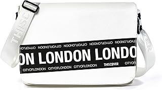 City of London - Bolso bandolera con tapa intercambiable para portátil, color blanco, color de la correa: blanco, Blanco, M