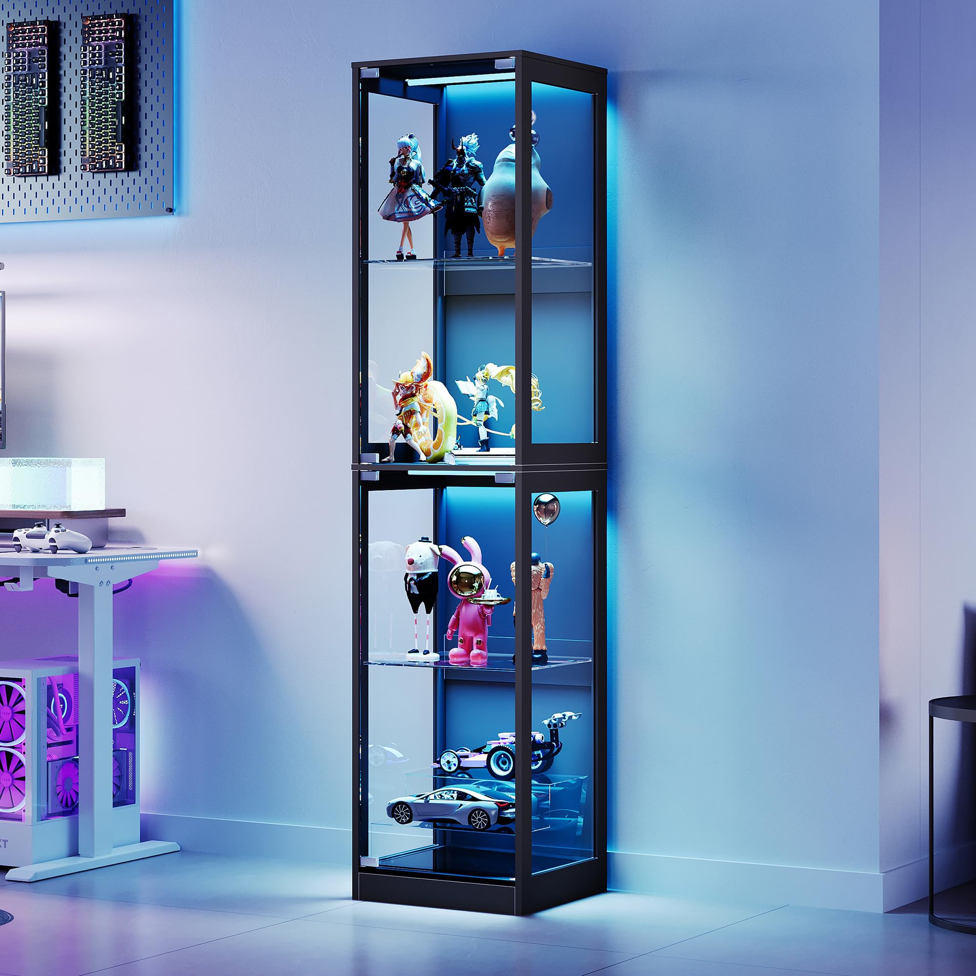 AMERLIFE 16-Inch RGB Display Cabinet with Glass Doors