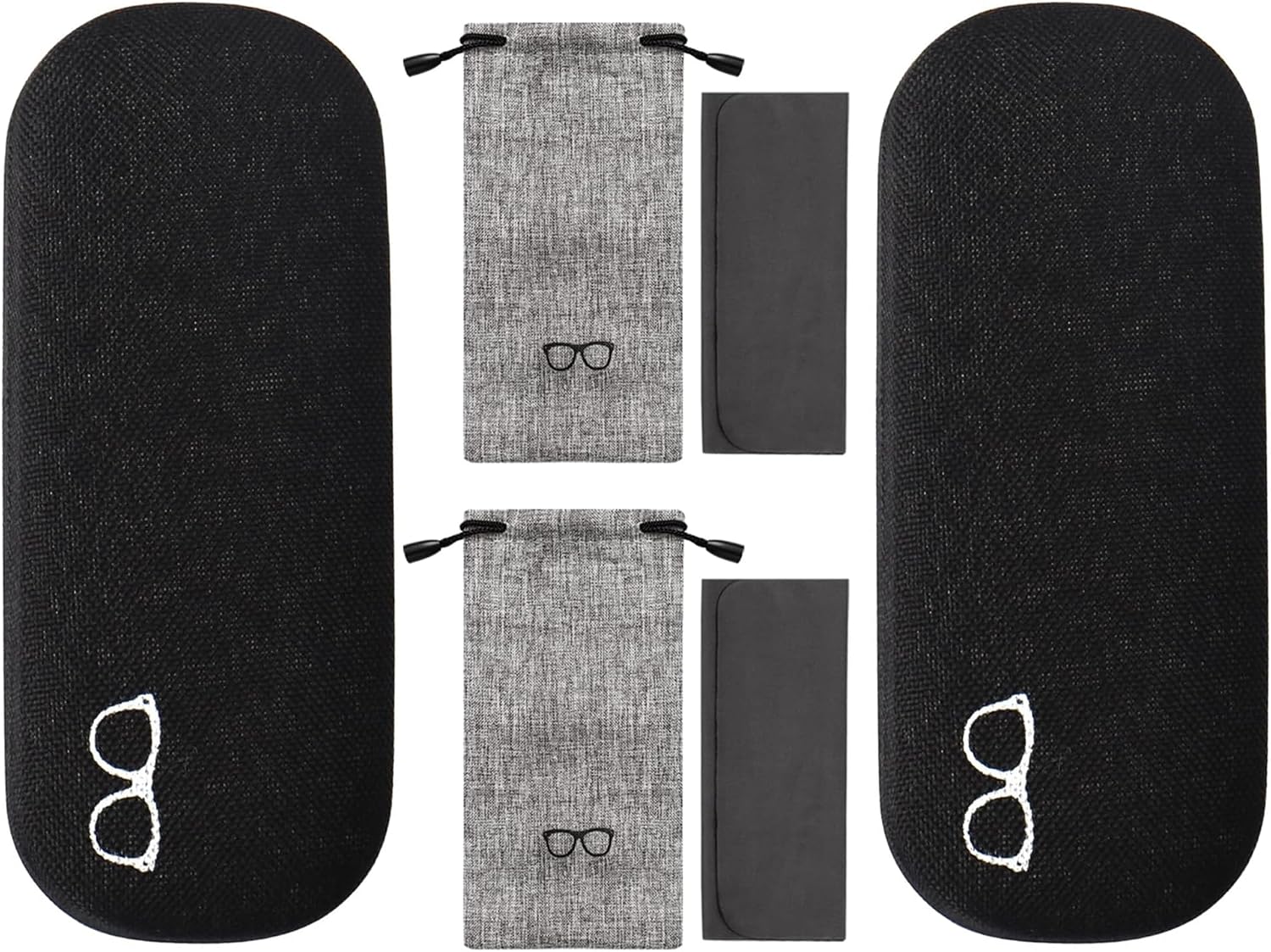 YOSE Glasses Case Hard Shell with Pouch and Cloth – Travel Sunglasses Case, Hard Eyeglass Case for Men & Women