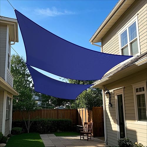 Toldo tipo vela rectangular de 16 x 20 pies, para patio, con bloqueo UV, tela para patio trasero, pérgola, jardín, terraza, cochera, actividades al