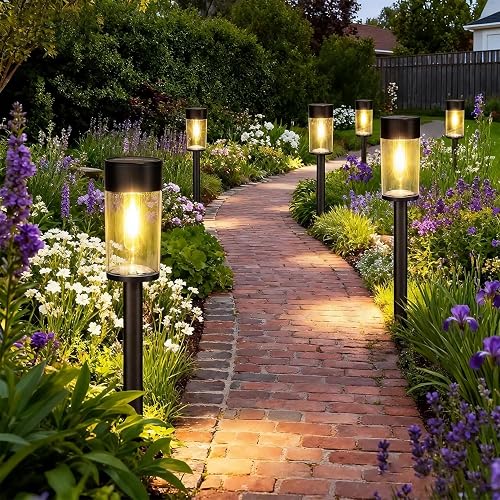 Lot de 6 lampes solaires pour allée extérieure UME