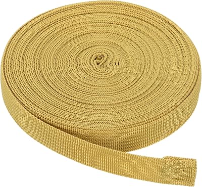 Cinghia in nylon, 9,1 m x 2,2 cm, in polipropilene, leggera, per zaino fai da te, riparazione di attrezzi, bagagli esterni, cinghie per bagagli, colore: oro