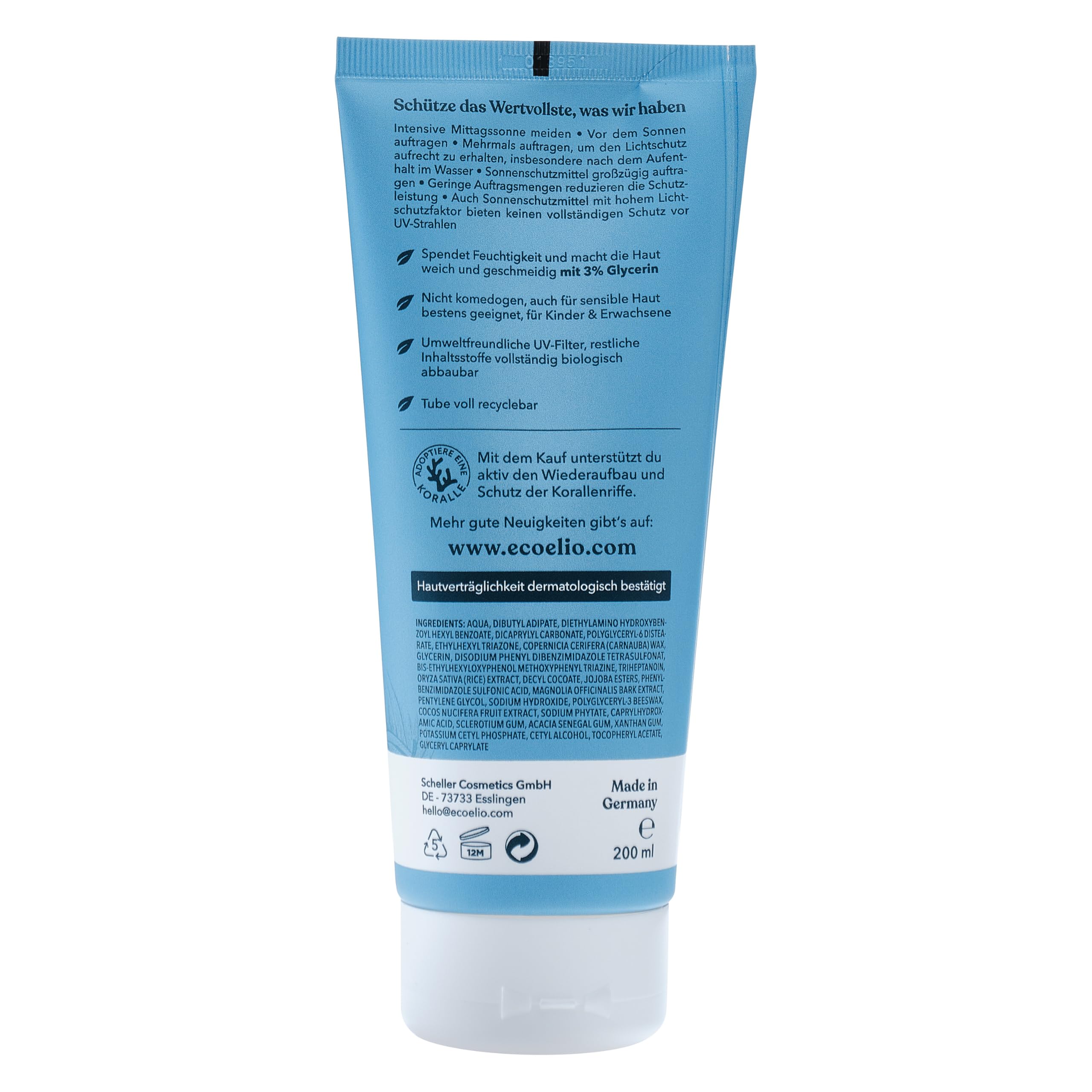 eco elio SPF 50+ Face & Body Sunscreen - 200ml "Routine Affair" - Image 2