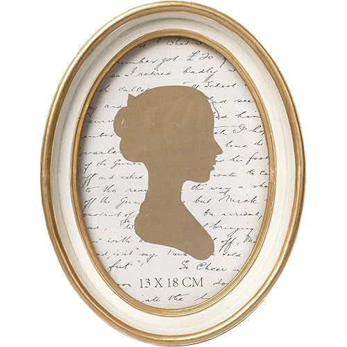 AELS 5x7 Inch Vintage Picture Frame, Elegant Antique Photo Frames with Glass Front, Photo Display, Tabletop Wall Hanging, Gift Ideas, Off-white Oval with Gold Trim