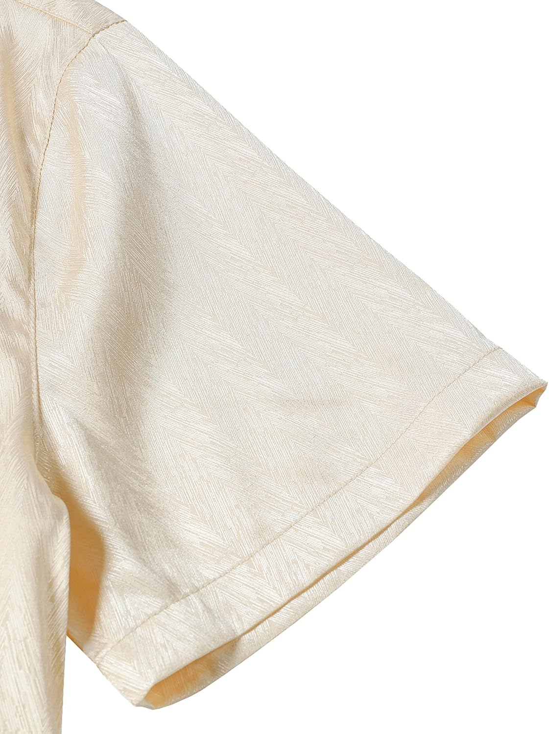 ZEROYAA Men's Luxury Shiny Satin Jacquard Shirt Modern Fit Short Sleeve Button Down Shirts for Summer Party Prom - Image 7