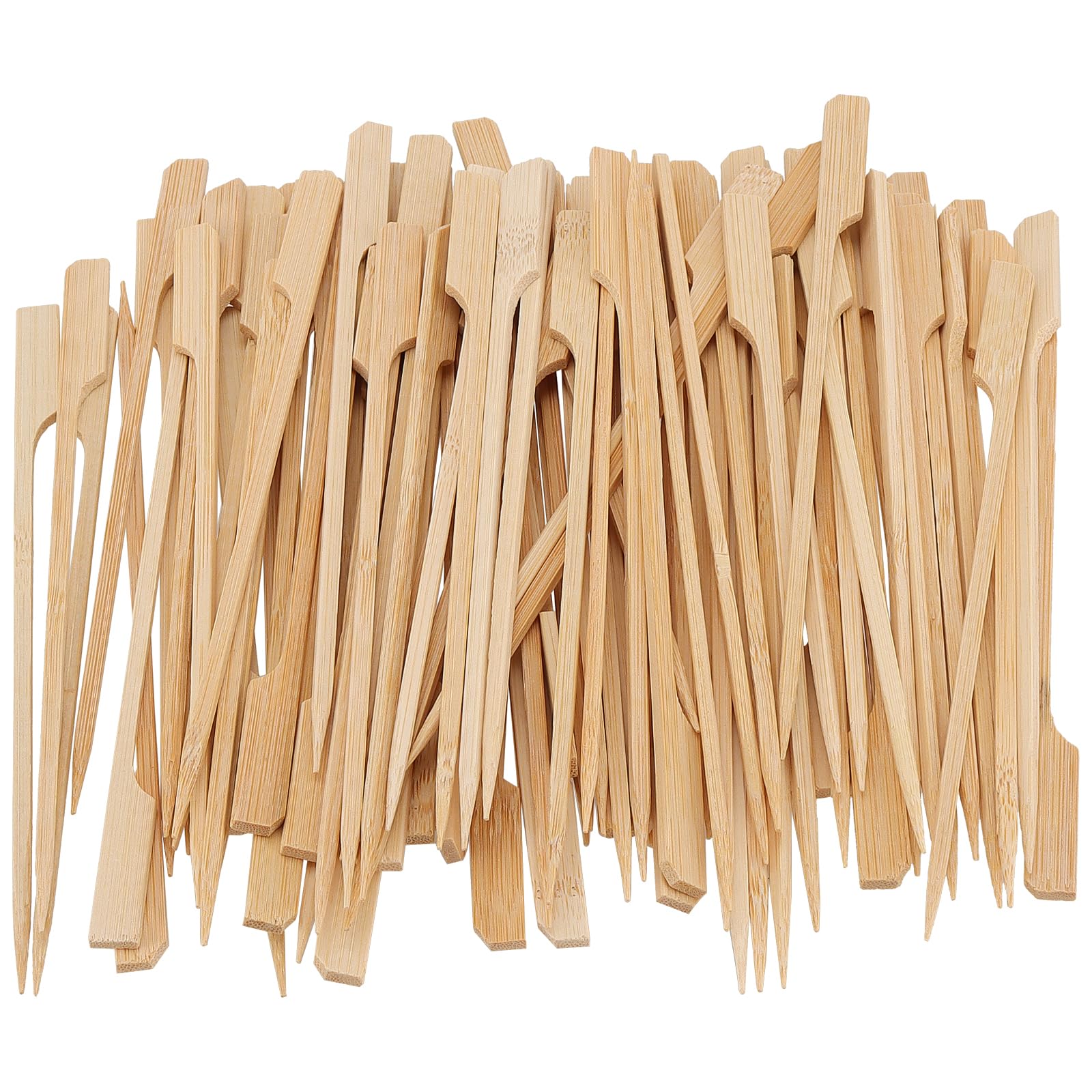 SINJEUN 1000PCS Bamboo Paddle Skewers, 5.9 inch Wooden Paddle Sticks Barbecue Skewers Cocktail Picks Wood Fruit Kebab Sticks for Grill Party, Fruit Kebabs,Cocktails Buffet Party โ image 1