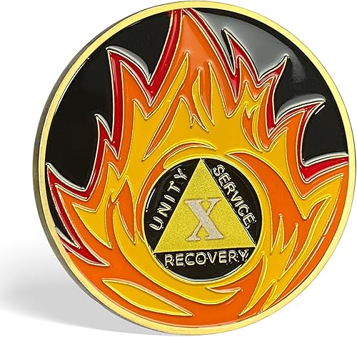 Miniatura 2 de Fichas y medallones de sobriedad AA de 15 años, moneda de recuperación de sobriedad, ficha sobria, regalos de sobriedad para celebrar la