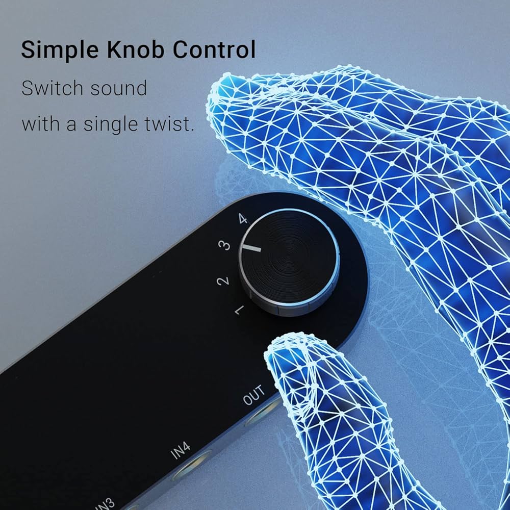 Cubilux Passive Audio Switcher, Bi-Directional 1 to 4 6.35