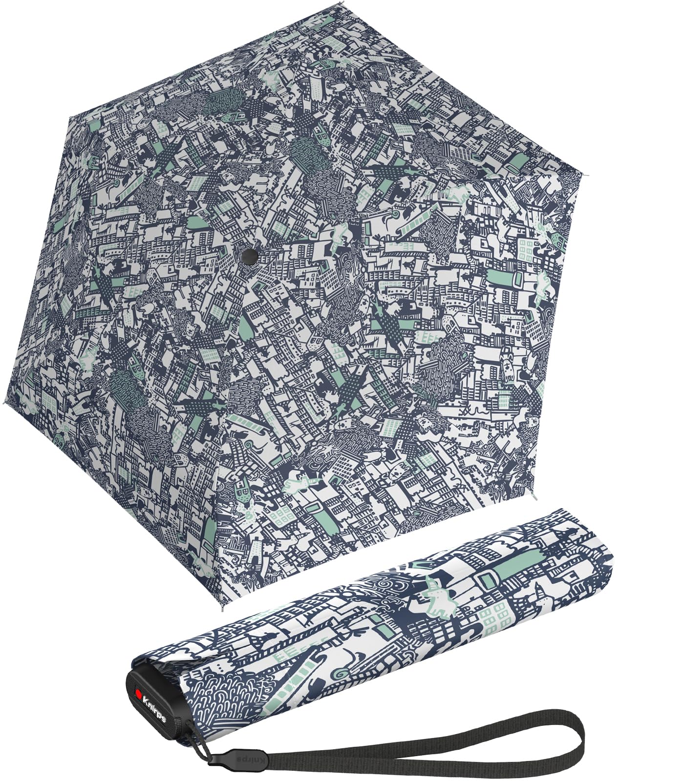 Knirps umbrella US.050 Ultra Light Slim Manual Story Sea blue
