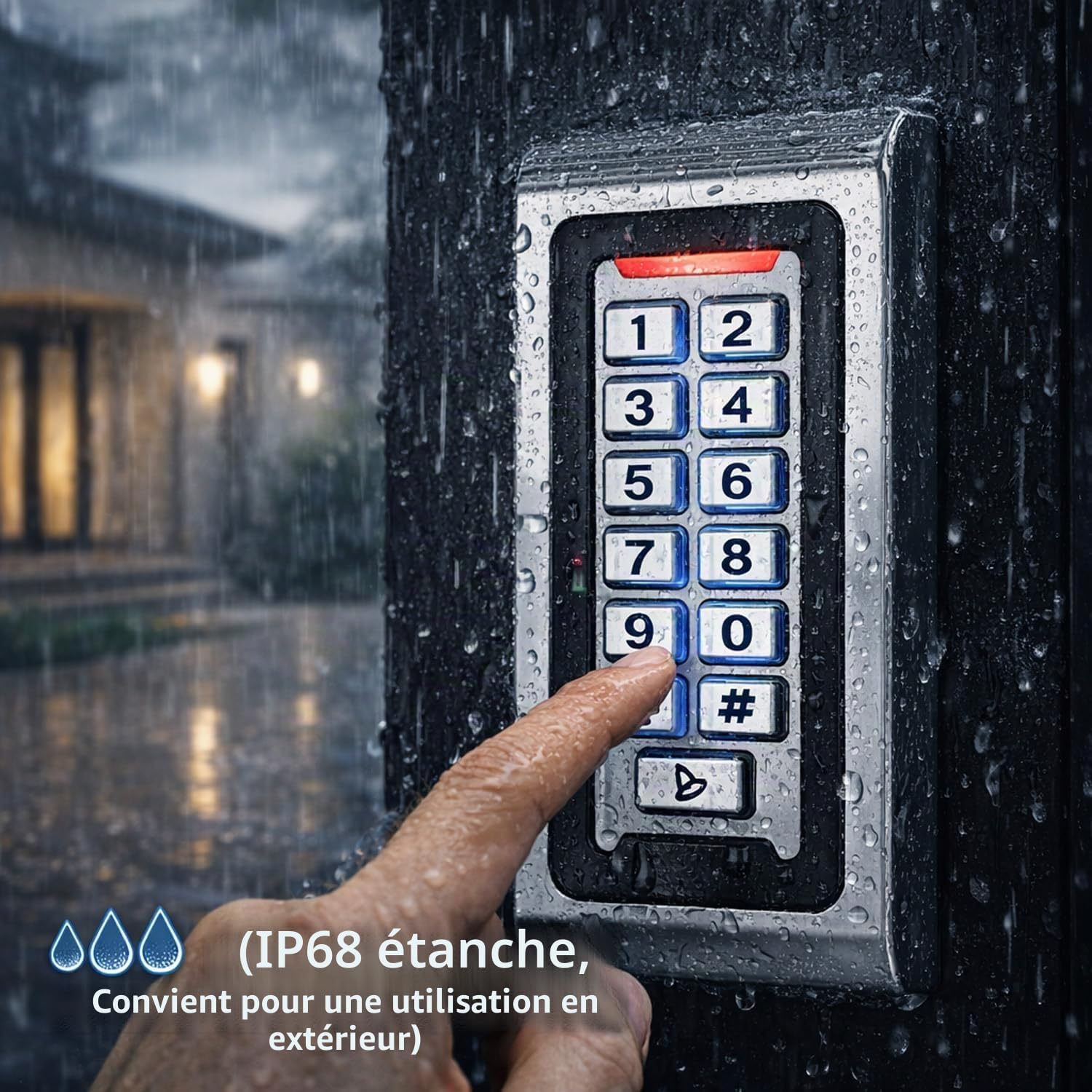 Clavier à Code WiFi Tuya Métal Rétroéclairé – Contrôle d'Accès RFID 125kHz WG26/34 Étanche IP68 – Serrure Connectée pour Portail Extérieur, Garage, Bureau & Appartement + 10 Badges RFID