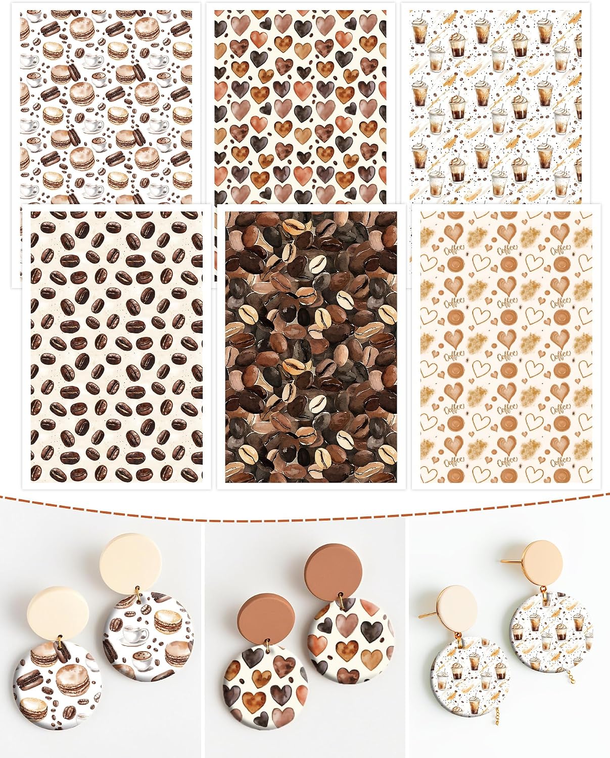 Puocaon Coffee Clay Transfer Sheets Polymer Clay Paper Jewelry