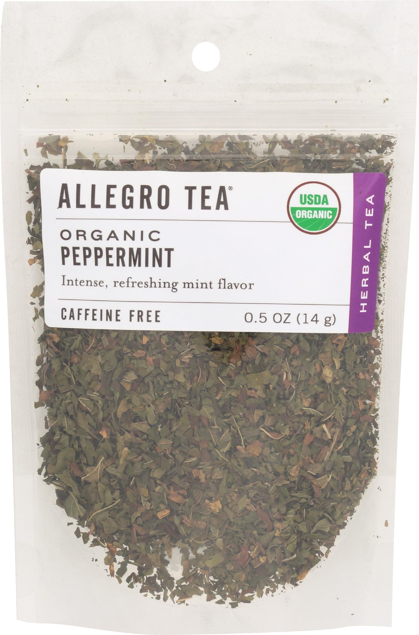 Allegro Tea, Organic Peppermint, Loose Leaf Tea, 0.5 oz