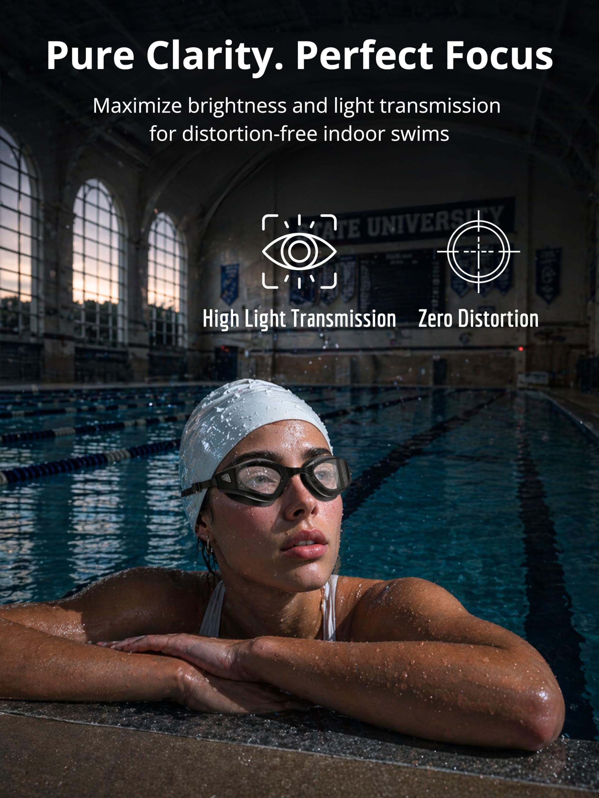 Schwimmbrille für Erwachsene, Anti-Beschlag-Schwimmbrille für Männer, Frauen, Jugendliche, auslaufsichere HD-Gläser mit UV-Schutz