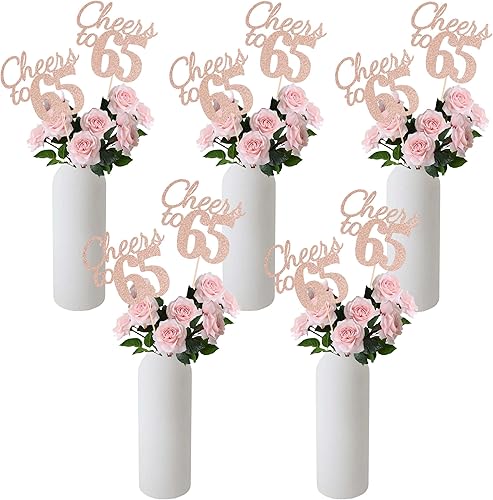 Miniatura 25 de Gexolenu Cheers to 40, paquete de 10 centros de mesa de cumpleaños de 40 cumpleaños con purpurina de color oro rosa de doble cara para mesas