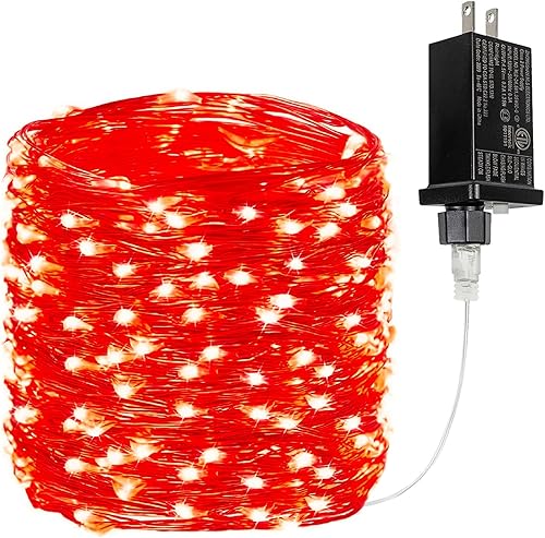 Vista 153 de Guirnalda de 200 luces LED enchufables de 66 pies, tira de luces impermeables para exteriores e interiores, 8 modos con temporizador, luz de Navidad