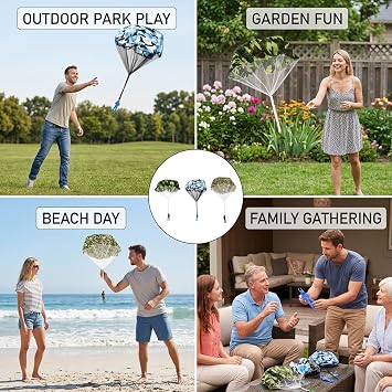 5Pcs Parachute Toys for Kids, Hand Throwing Play Parachute, Interesting Outdoor Parachute Gifts Creative Game Outdoor Parachutes, Flying Games Soldiers for Boys Girls and Family,Play Outdoors