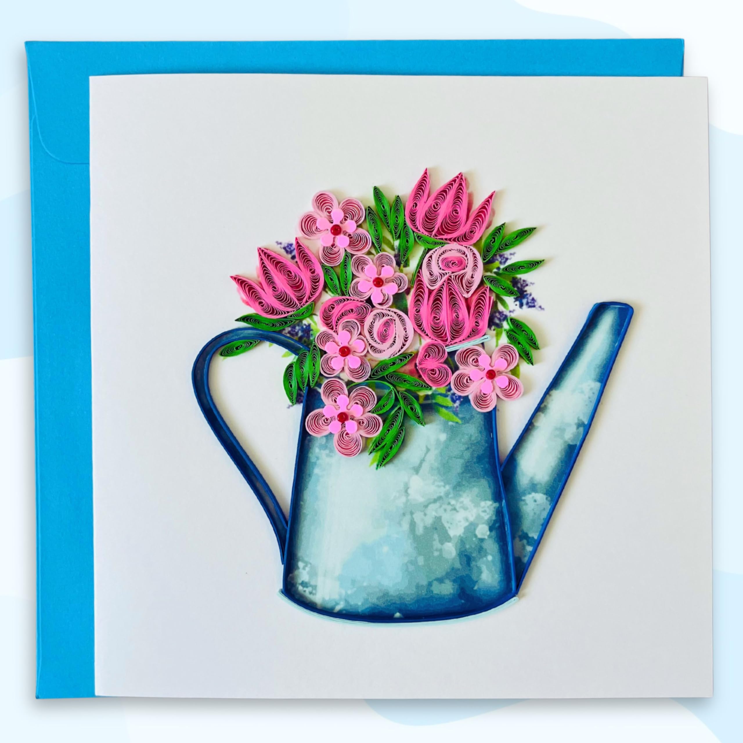 Quilling Card 3D Greeting Cards, handmade Quilling Cards birthday card, handcrafted cards for all occasions, Heart, tulip flower (Flowers)