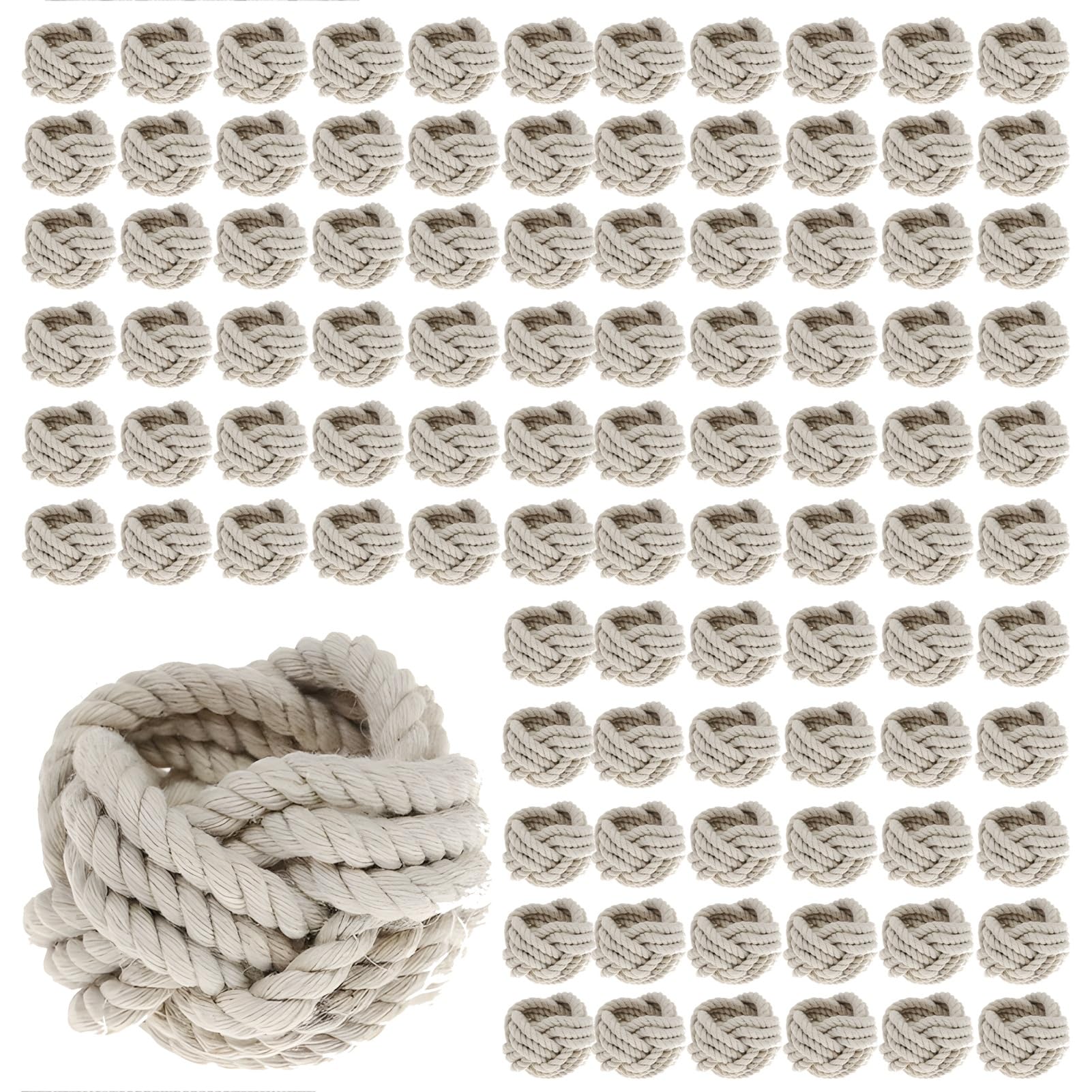 Lot de 200 Ronds de Serviette en Toile de Jute Style Ferme, décoration de Table, pour fête, Banquet, Mariage, Anniversaire