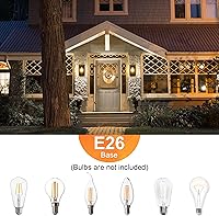 Vista 3 de LMP Lámpara para exteriores, luces de porche, luces de pared para exteriores, luz de porche frontal negra con pantalla de vidrio templado, enchufe