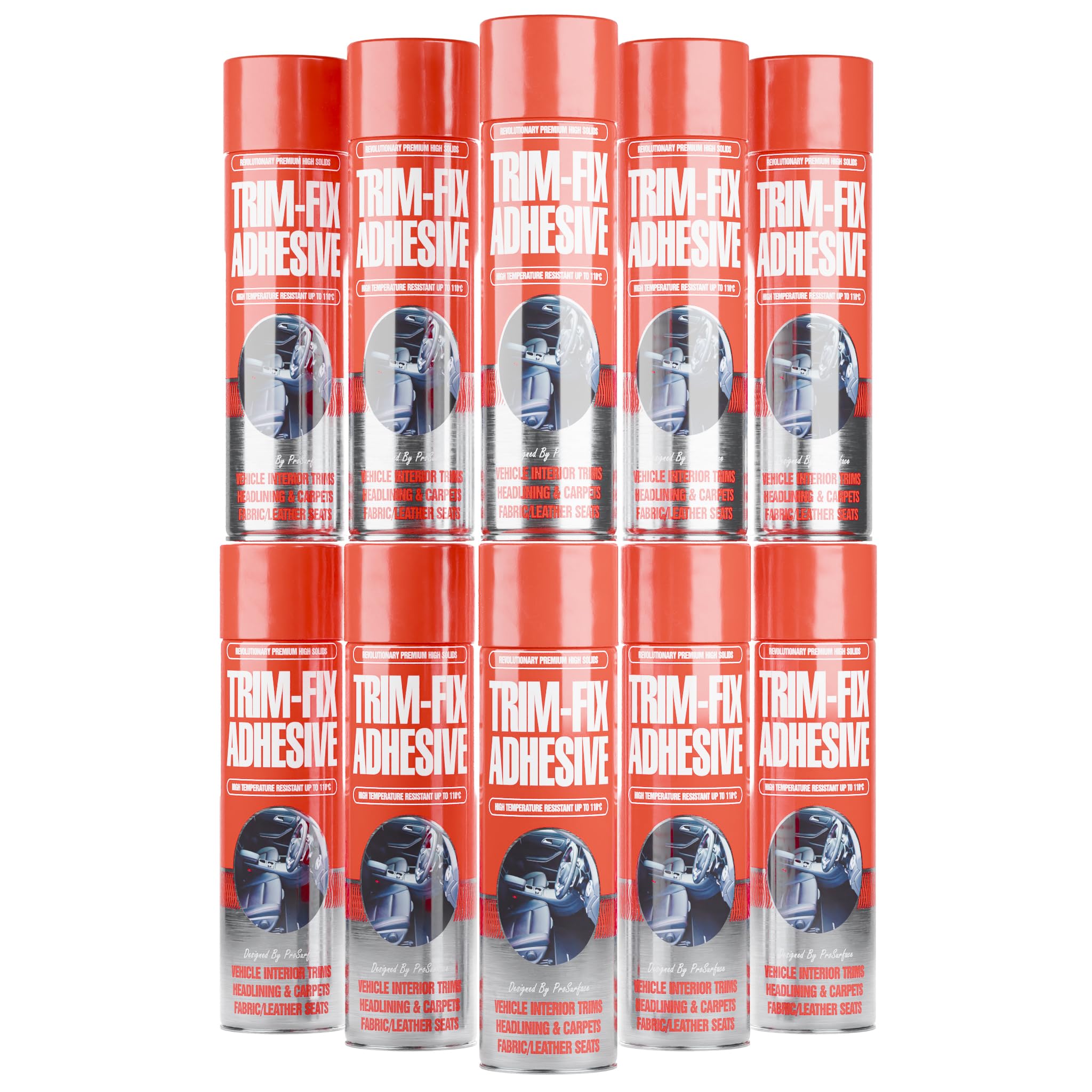 10 Pack Trim Fix 500ml High Temperature Adhesive Glue Spray for Van Lining Carpet (10)